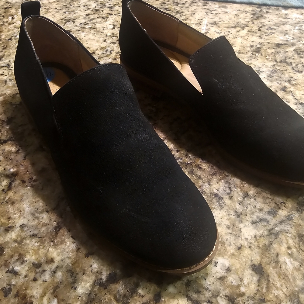 Franco Sarto Black Leather Slip-On Loafers